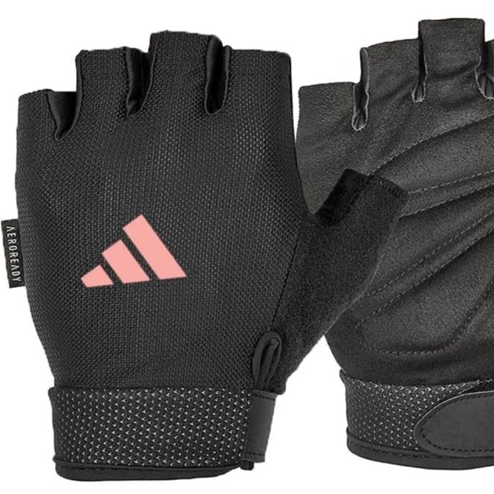 Adidas Women's AeroReady Gloves Black Pink Size Small